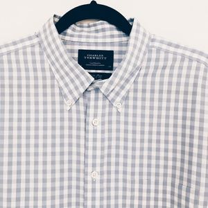 Charles Tyrwhitt Men's Blue & White Dress Shirt